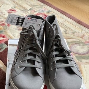 Brand new superga high top gray sneakers size 39